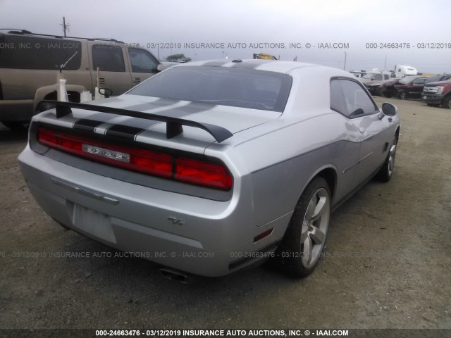 2C3CDYAG4CH171172 - 2012 DODGE CHALLENGER SXT SILVER photo 4