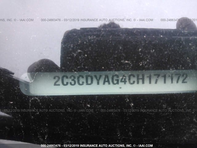 2C3CDYAG4CH171172 - 2012 DODGE CHALLENGER SXT SILVER photo 9