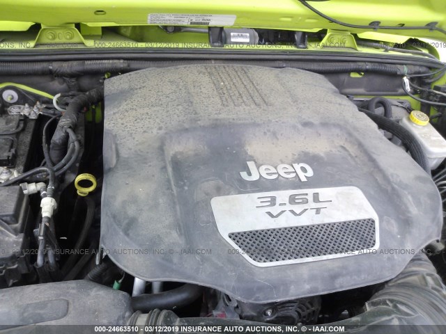 1C4AJWAG2DL511634 - 2013 JEEP WRANGLER SPORT GREEN photo 10