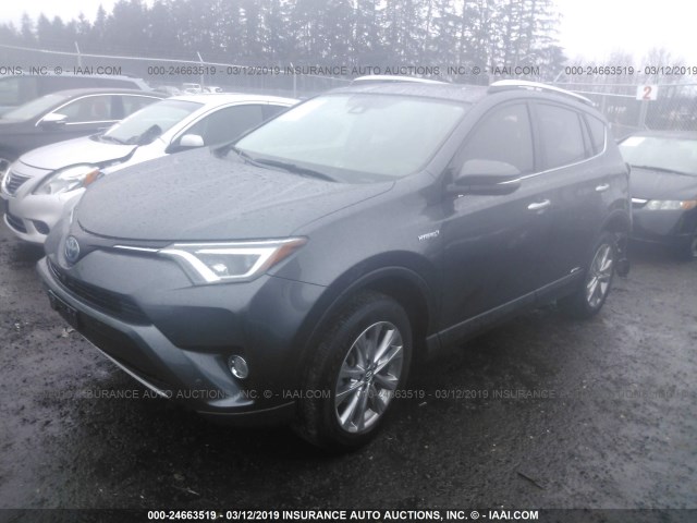 JTMDJREV3GD059599 - 2016 TOYOTA RAV4 HV LIMITED GRAY photo 2