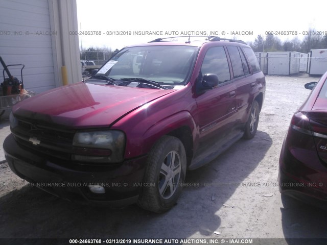 1GNDS13S042419577 - 2004 CHEVROLET TRAILBLAZER LS/LT RED photo 2