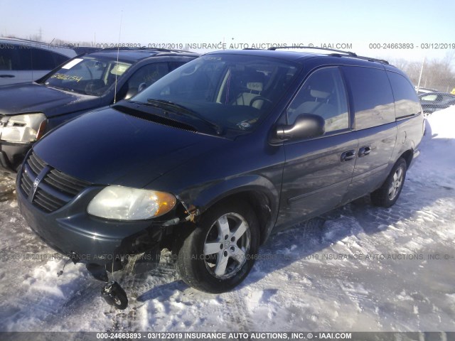 2D4GP44L57R235051 - 2007 DODGE GRAND CARAVAN SXT BLUE photo 2