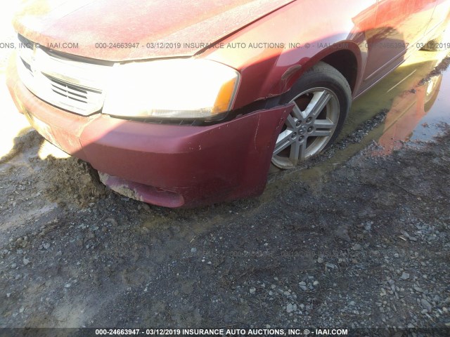 1B3LC56R98N602757 - 2008 DODGE AVENGER SXT RED photo 6