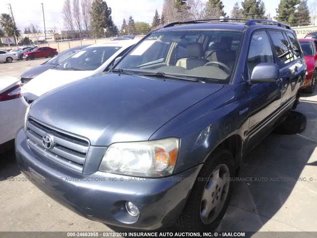 JTEEP21A660137811 - 2006 TOYOTA HIGHLANDER LIMITED Light Blue photo 2