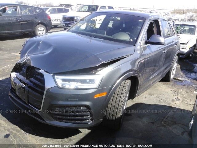 WA1JCCFS7JR018525 - 2018 AUDI Q3 PREMIUM PLUS GRAY photo 2