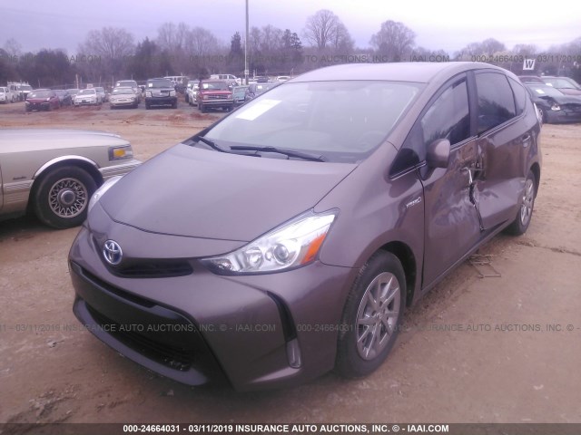 JTDZN3EU0HJ070657 - 2017 TOYOTA PRIUS V SILVER photo 2