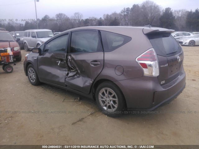 JTDZN3EU0HJ070657 - 2017 TOYOTA PRIUS V SILVER photo 3