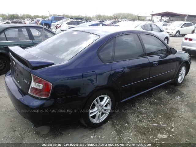 4S3BL616257207963 - 2005 SUBARU LEGACY 2.5I BLUE photo 4