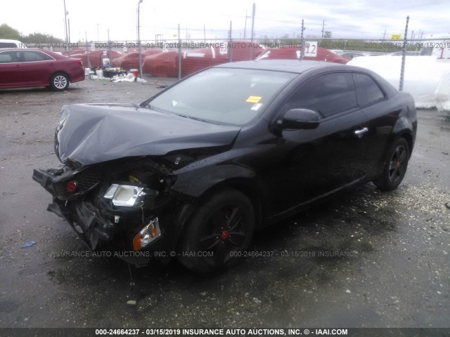 KNAFU6A23B5412997 - 2011 KIA FORTE EX BLACK photo 2