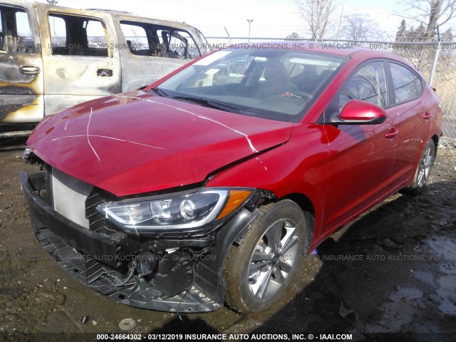 5NPD84LF2JH356309 - 2018 HYUNDAI ELANTRA SEL/VALUE/LIMITED RED photo 2