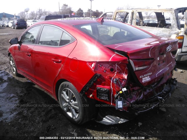 5NPD84LF2JH356309 - 2018 HYUNDAI ELANTRA SEL/VALUE/LIMITED RED photo 3