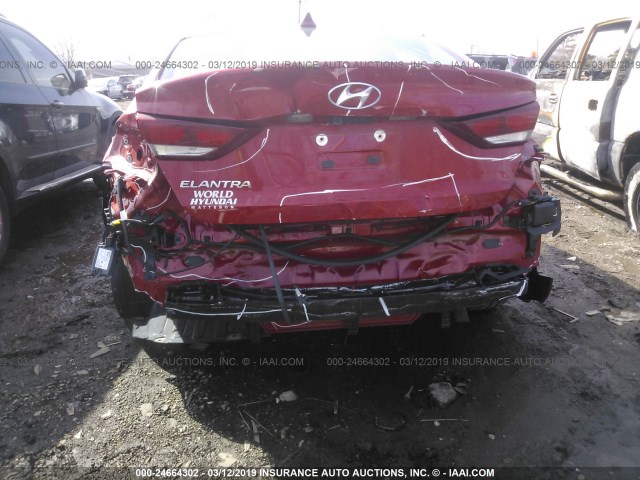 5NPD84LF2JH356309 - 2018 HYUNDAI ELANTRA SEL/VALUE/LIMITED RED photo 6