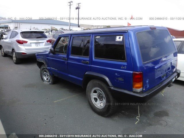 1J4FF68S4XL554629 - 1999 JEEP CHEROKEE SPORT/CLASSIC ლურჯი ფოტო 3