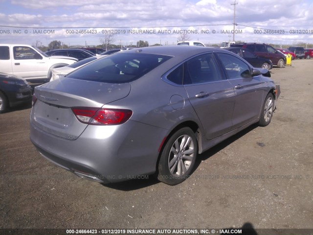 1C3CCCAG6GN111235 - 2016 CHRYSLER 200 LIMITED GRAY photo 4