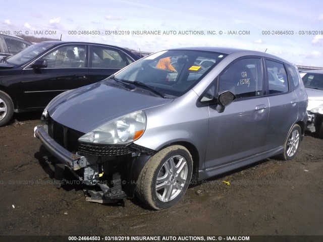 JHMGD38647S062799 - 2007 HONDA FIT S GRAY photo 2