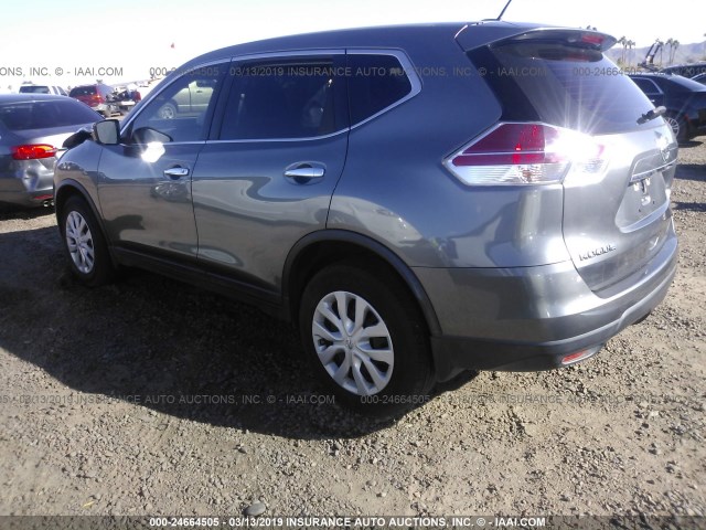 KNMAT2MT0FP536765 - 2015 NISSAN ROGUE S/SL/SV GRAY photo 3