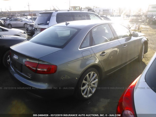 WAUFFAFL2DN014276 - 2013 AUDI A4 PREMIUM PLUS GRAY photo 4