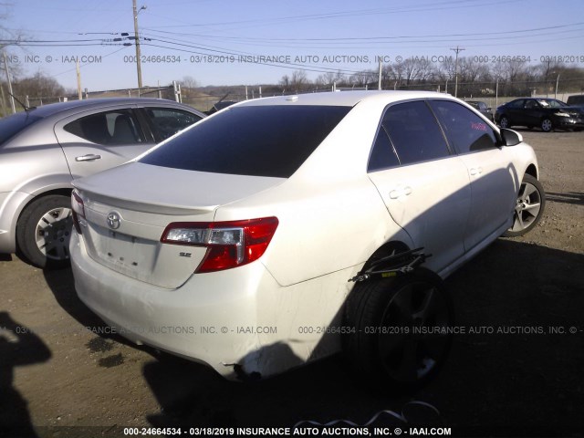 4T1BF1FK0CU635380 - 2012 TOYOTA CAMRY SE/LE/XLE WHITE photo 4