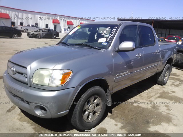 5TBET34176S545029 - 2006 TOYOTA TUNDRA DOUBLE CAB SR5 SILVER photo 2