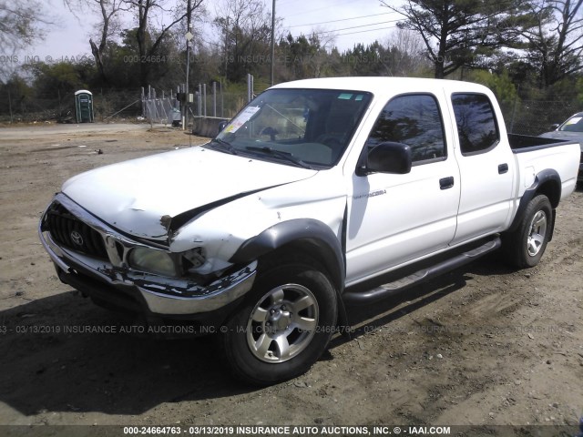 5TEGM92N11Z870857 - 2001 TOYOTA TACOMA DOUBLE CAB PRERUNNER WHITE photo 2
