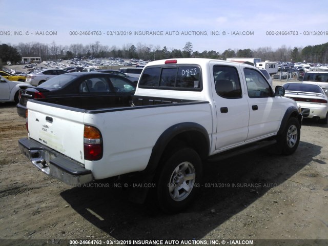 5TEGM92N11Z870857 - 2001 TOYOTA TACOMA DOUBLE CAB PRERUNNER WHITE photo 4