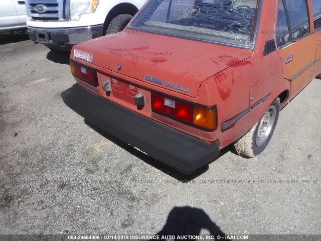 JT2AE72EXD2099873 - 1983 TOYOTA COROLLA DELUXE RED photo 6