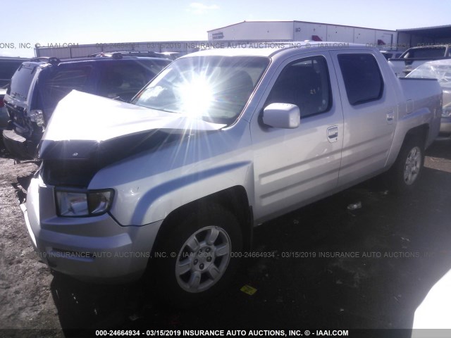 2HJYK16556H514125 - 2006 HONDA RIDGELINE RTL SILVER photo 2