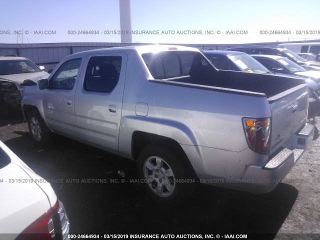 2HJYK16556H514125 - 2006 HONDA RIDGELINE RTL SILVER photo 3