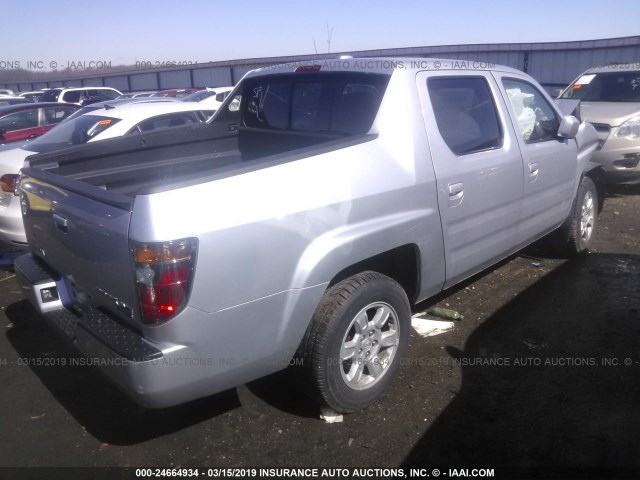 2HJYK16556H514125 - 2006 HONDA RIDGELINE RTL SILVER photo 4