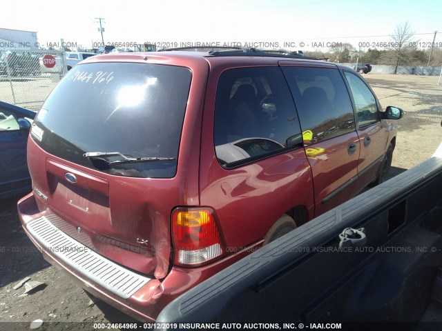 2FMZA51742BB64684 - 2002 FORD WINDSTAR RED photo 4