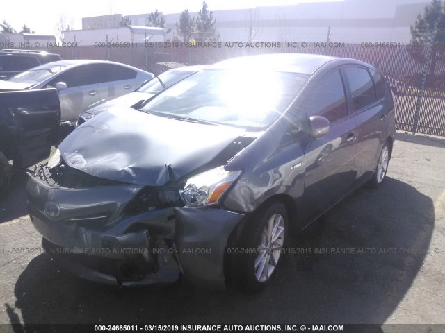 JTDZN3EU5C3030619 - 2012 TOYOTA PRIUS V GRAY photo 2