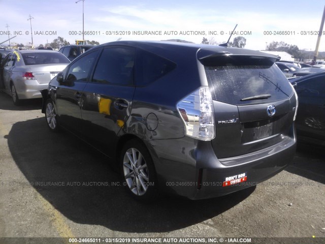 JTDZN3EU5C3030619 - 2012 TOYOTA PRIUS V GRAY photo 3