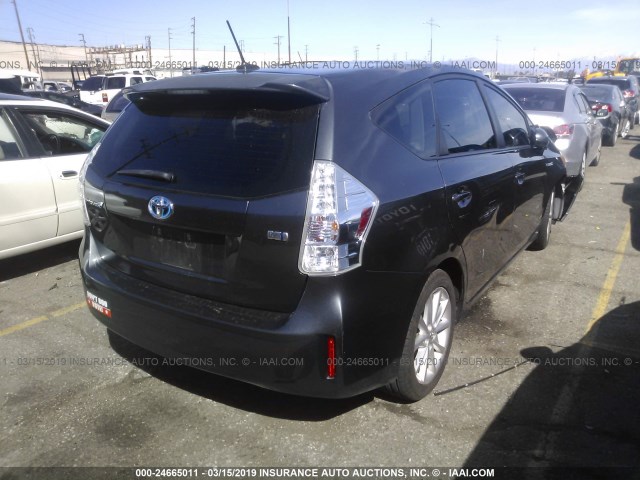 JTDZN3EU5C3030619 - 2012 TOYOTA PRIUS V GRAY photo 4