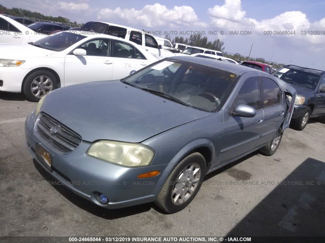 JN1CA31D81T607926 - 2001 NISSAN MAXIMA GXE/SE/GLE/20TH ANNIV Light Blue photo 2