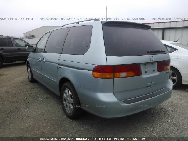 5FNRL18943B055645 - 2003 HONDA ODYSSEY EXL BLUE photo 3