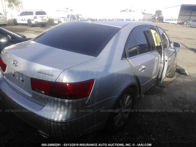 5NPEU46F99H431367 - 2009 HYUNDAI SONATA SE/LIMITED SILVER photo 4