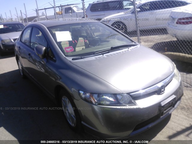 JHMFA36226S017282 - 2006 HONDA CIVIC HYBRID GRAY photo 1