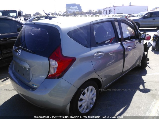 3N1CE2CP9EL435261 - 2014 NISSAN VERSA NOTE S/S PLUS/SV/SL SILVER photo 4