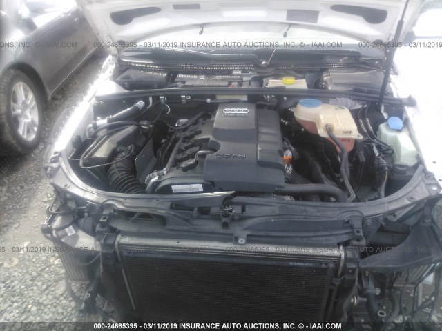 WAUAF78E58A034322 - 2008 AUDI A4 2.0T WHITE photo 10