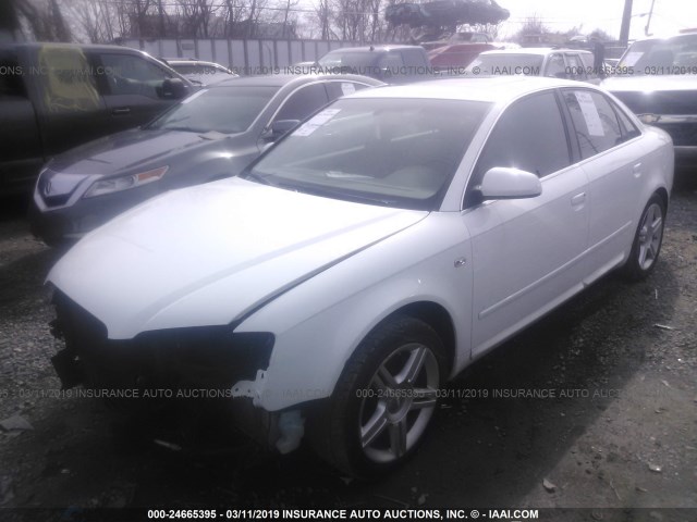 WAUAF78E58A034322 - 2008 AUDI A4 2.0T WHITE photo 2