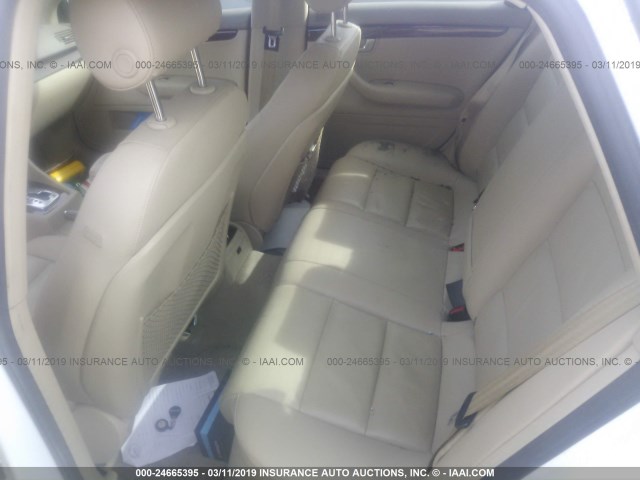 WAUAF78E58A034322 - 2008 AUDI A4 2.0T WHITE photo 8