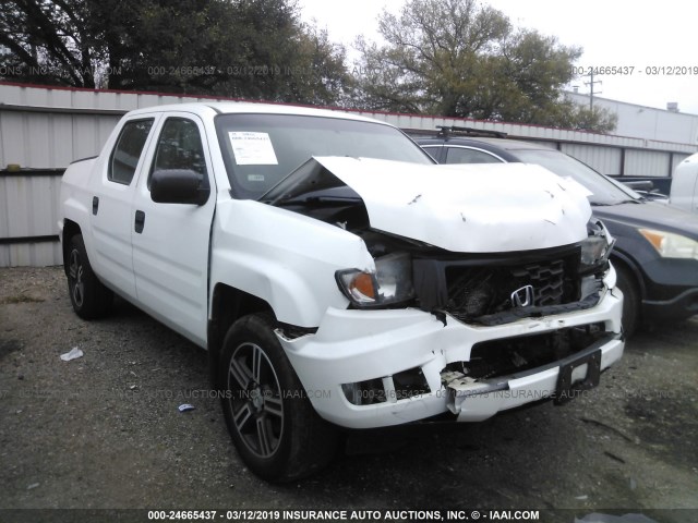 5FPYK1F76CB454015 - 2012 HONDA RIDGELINE SPORT WHITE photo 1