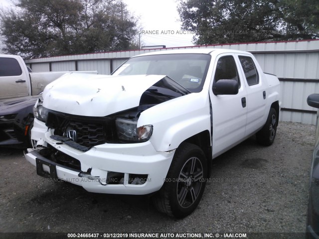 5FPYK1F76CB454015 - 2012 HONDA RIDGELINE SPORT WHITE photo 2