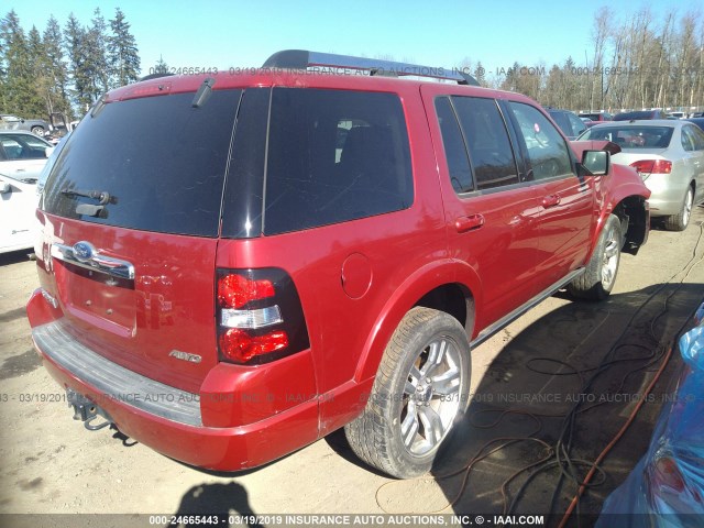 1FMEU8F84AUB03238 - 2010 FORD EXPLORER LIMITED RED photo 4