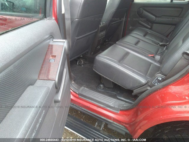 1FMEU8F84AUB03238 - 2010 FORD EXPLORER LIMITED RED photo 8