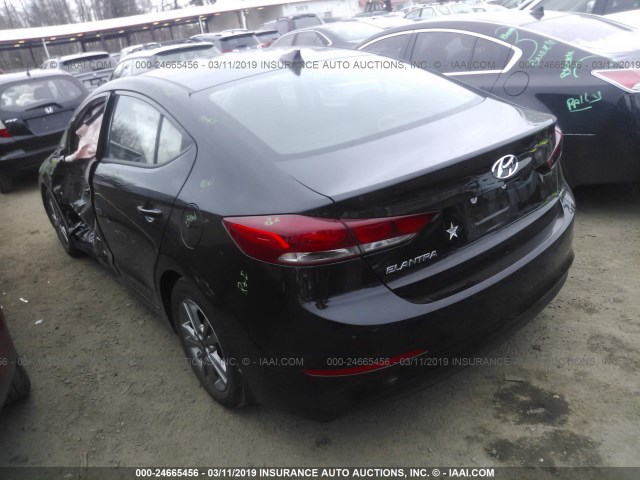 5NPD84LF9JH262573 - 2018 HYUNDAI ELANTRA SEL/VALUE/LIMITED BLACK photo 3