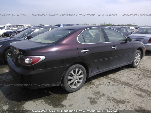 JTHBF30G720064947 - 2002 LEXUS ES 300 BURGUNDY photo 4