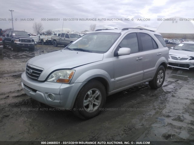 KNDJC736585789023 - 2008 KIA SORENTO EX/LX SILVER photo 2