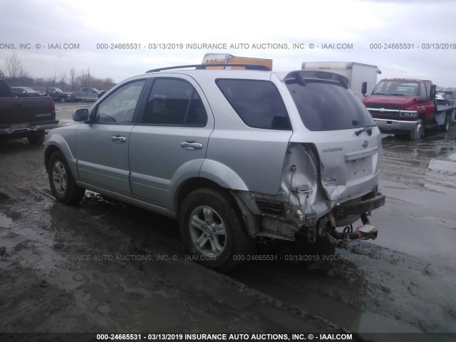 KNDJC736585789023 - 2008 KIA SORENTO EX/LX SILVER photo 3