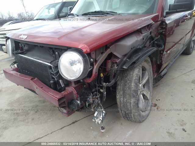 1C4NJRFB1HD111712 - 2017 JEEP PATRIOT LATITUDE RED photo 6